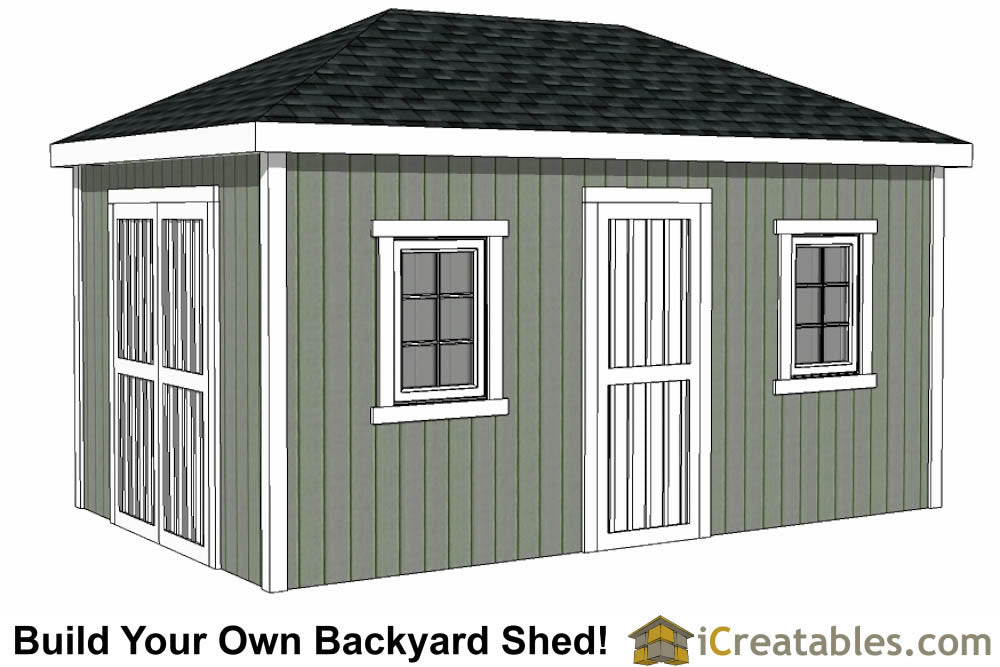 10x16-H Hip Roof Shed Plans Emailed