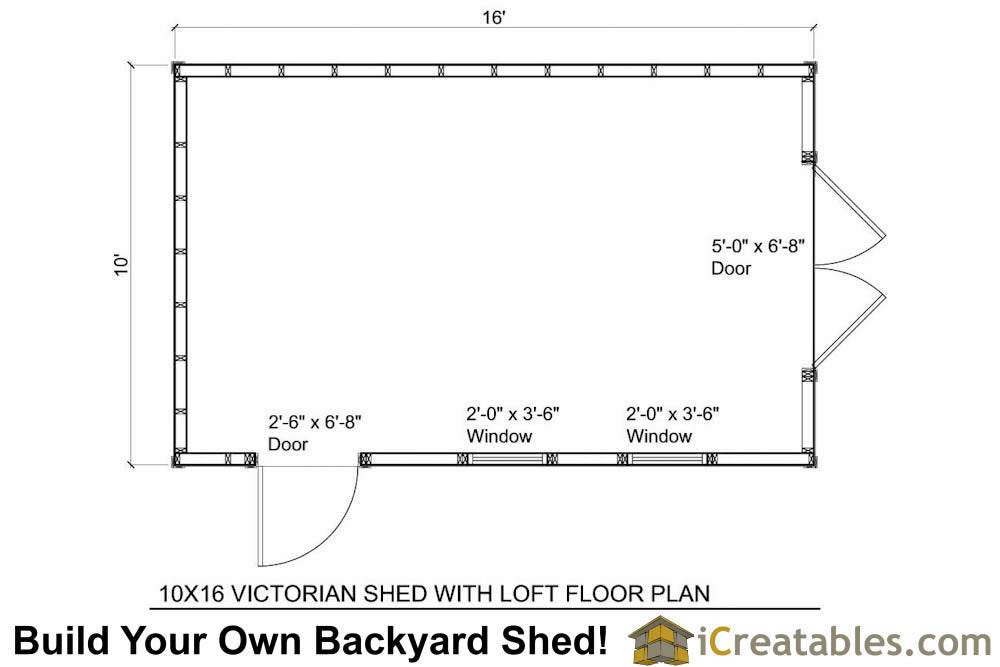 10x16-TV Victorian Shed Plans Emailed