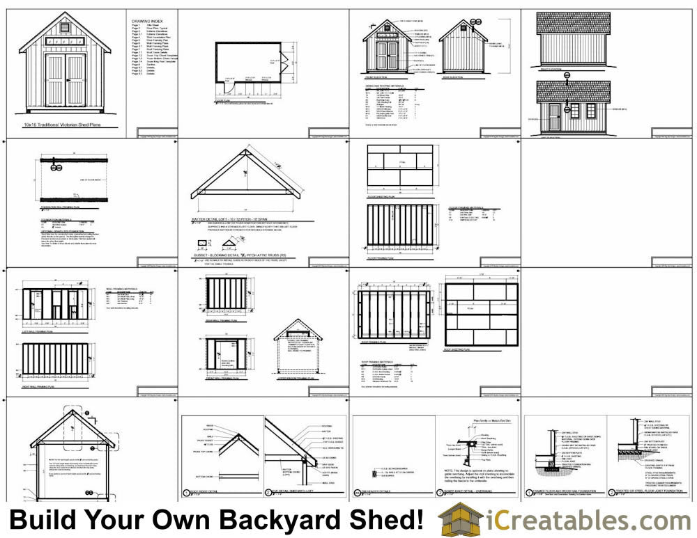 10x16-TV Victorian Shed Plans Emailed