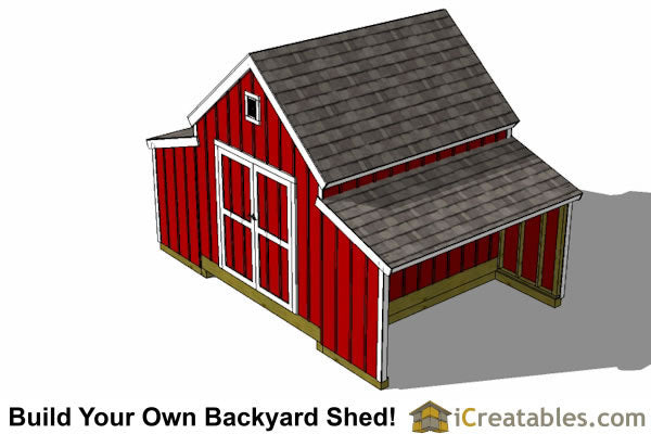 10x18-RCA Raised Center Shed Plans Emailed