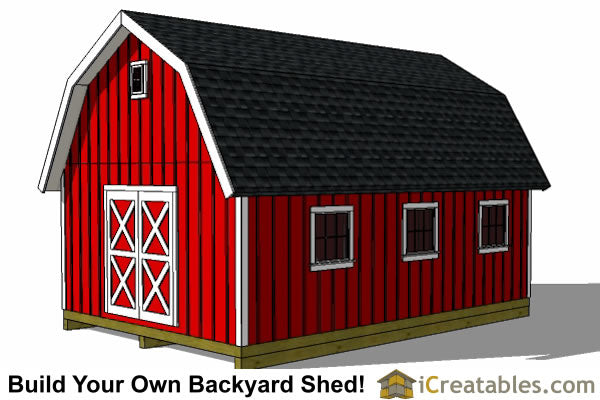 10x20-GB Gambrel Shed Plans Emailed