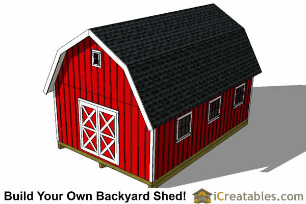 10x20-GB Gambrel Shed Plans Emailed