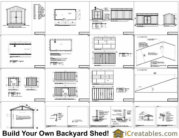 10x20-BT Backyard Tall Shed Plans Emailed
