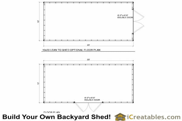10x20-LT Lean To Shed Plans Emailed
