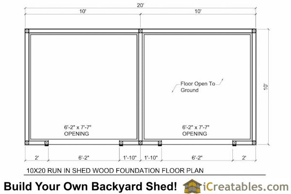 10x20-RIWF Run In Shed Plans Emailed