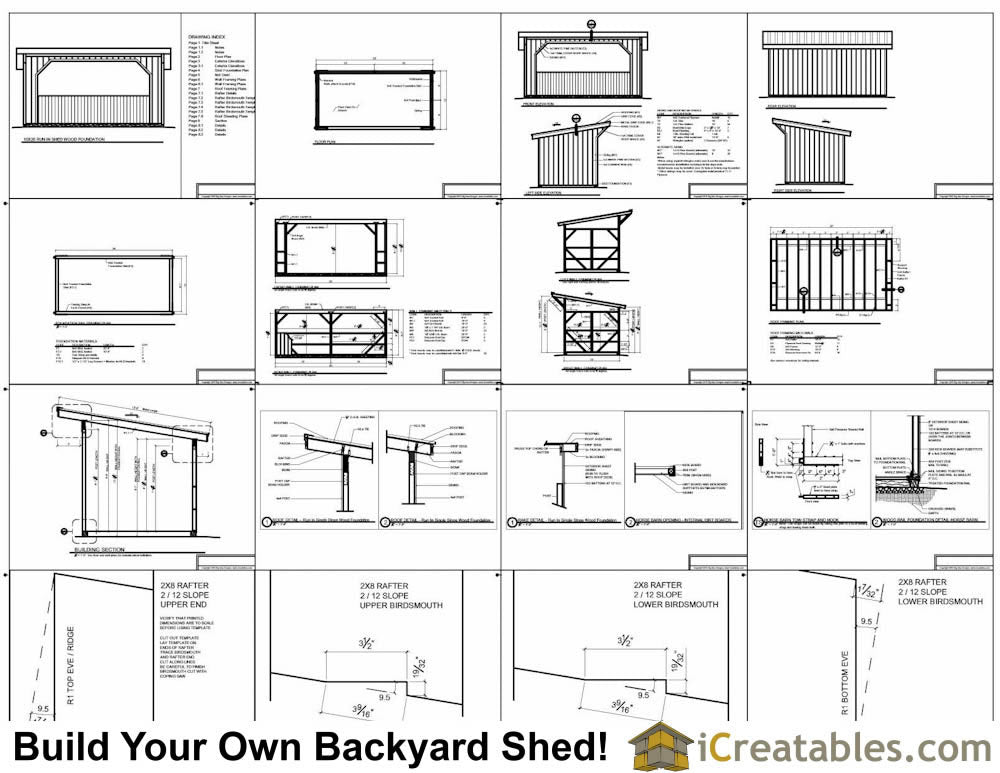 10x20-RILT-WF Run In Shed Lean To Plans Emailed