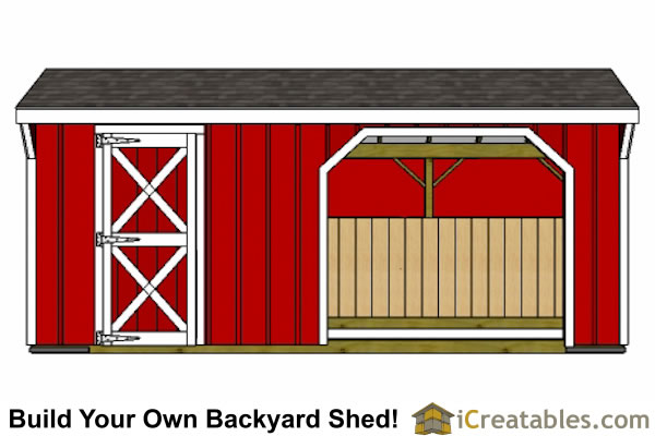 10x20-RITR Run In Shed Tack Room Plans Emailed