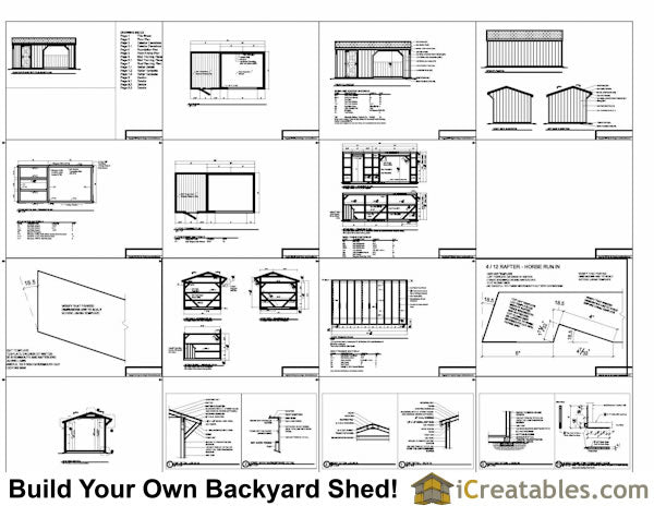 10x20-RITR Run In Shed Tack Room Plans Emailed