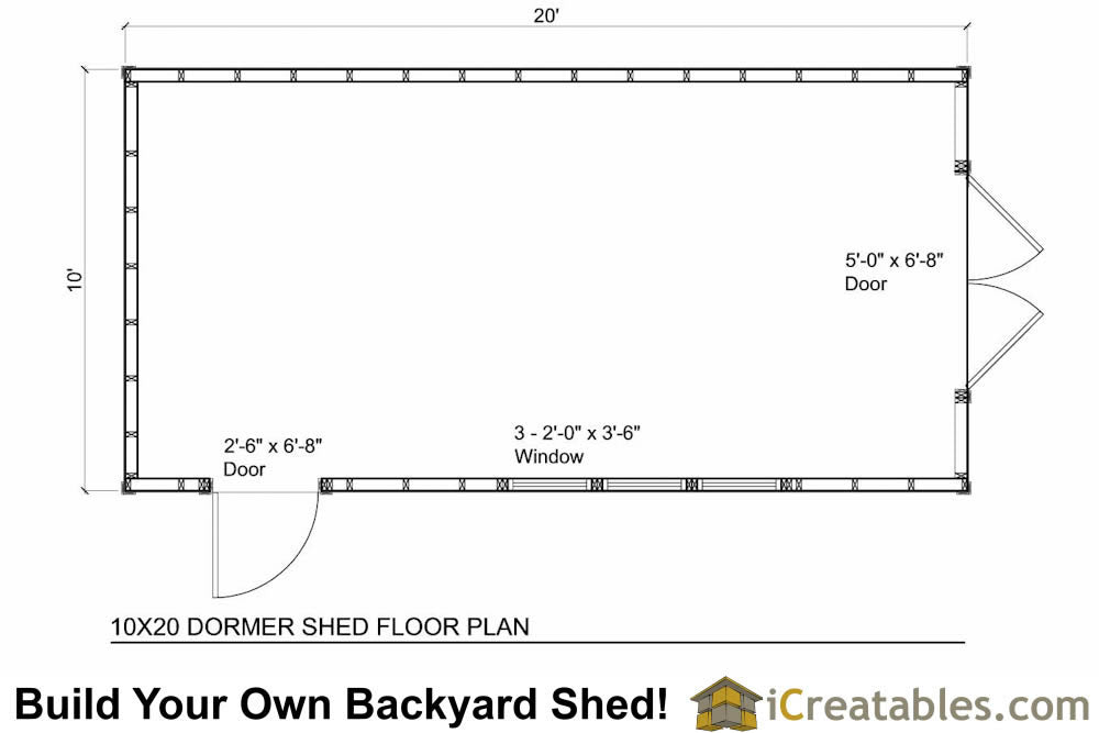 10x20-D Dormer Shed Plans Emailed