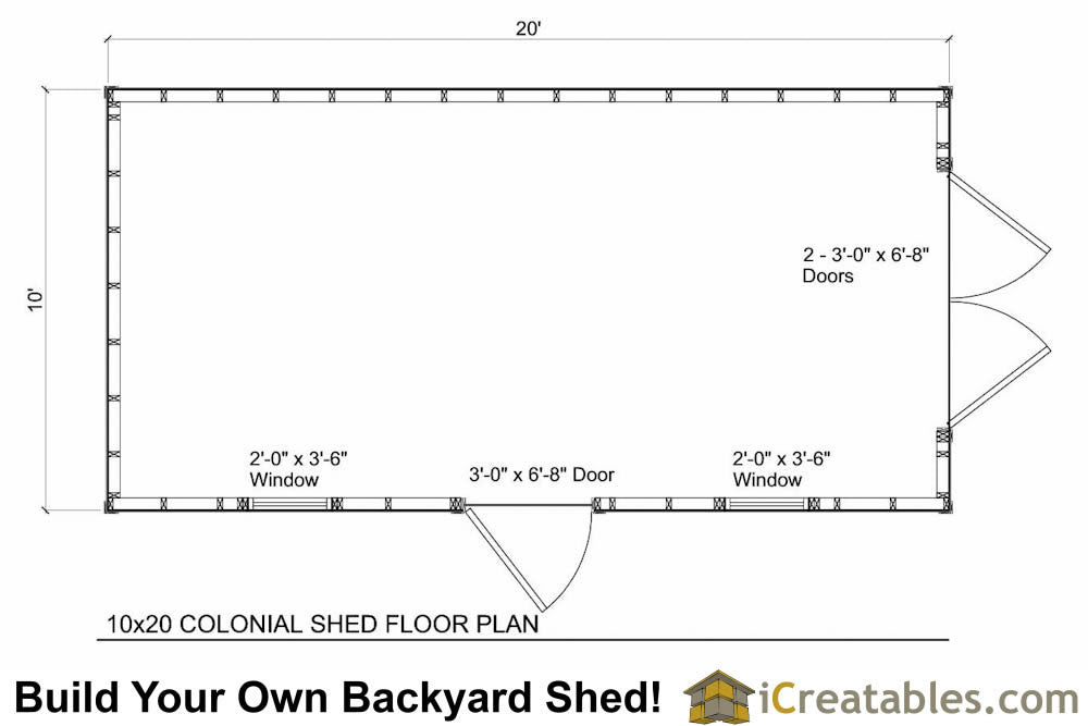 10x24-CO Colonial Shed Plans Emailed