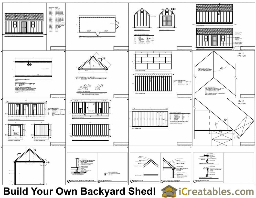 10x24-CO Colonial Shed Plans Emailed