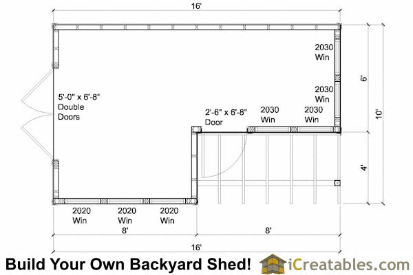 10x8-6x8-G Garden Shed Plans Emailed
