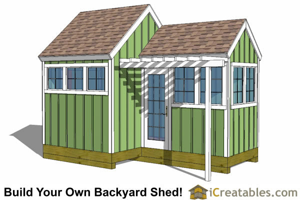 10x8-6x8-G Garden Shed Plans Emailed