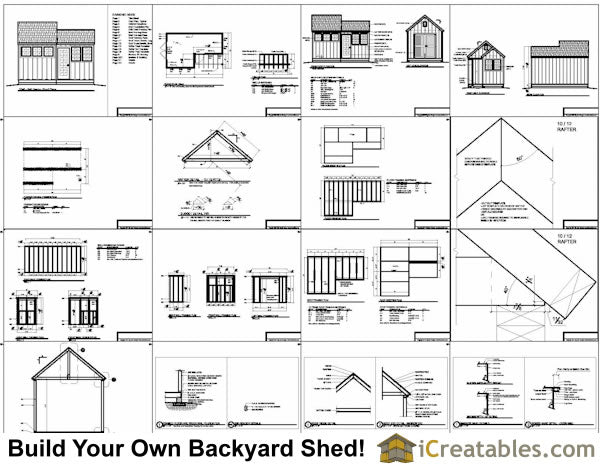 10x8-6x8-G Garden Shed Plans Emailed