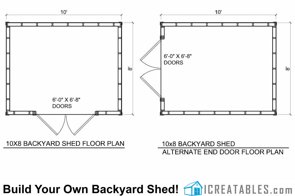 10x8-B Backyard Shed Plans Emailed