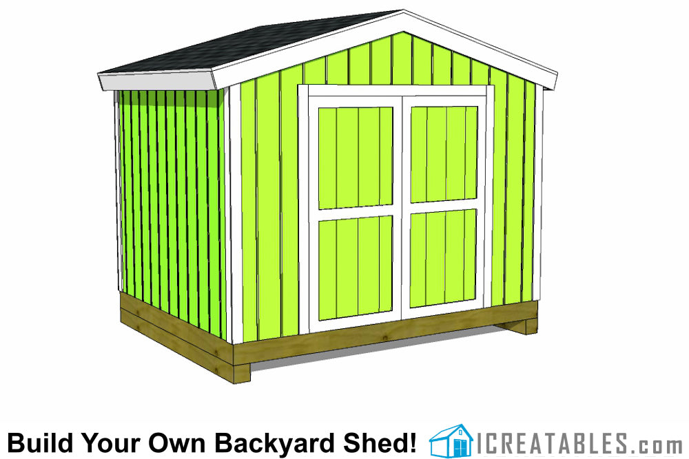 10x8-B Backyard Shed Plans Emailed