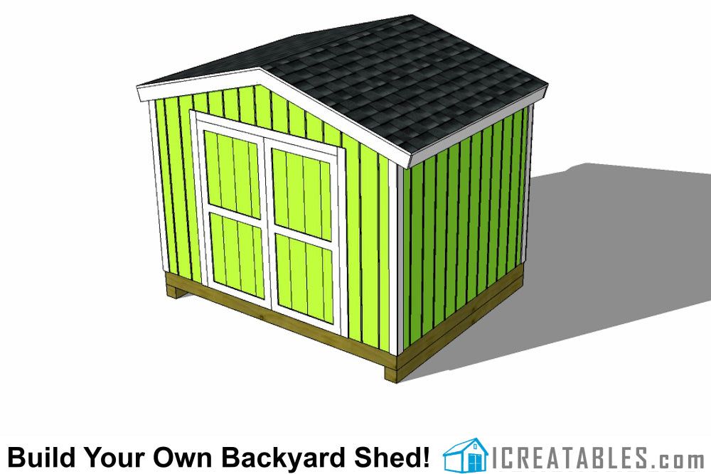 10x8-B Backyard Shed Plans Emailed