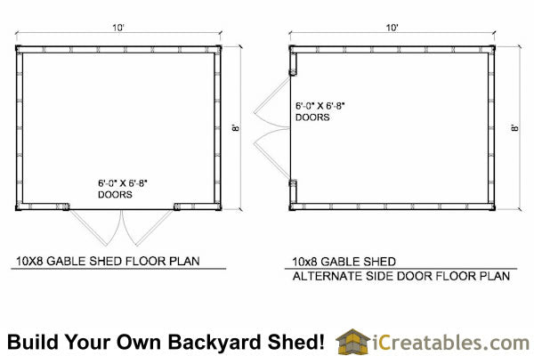 10x8-BT Backyard Tall Shed Plans Emailed
