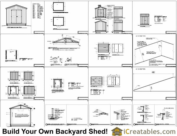 10x8-BT Backyard Tall Shed Plans Emailed
