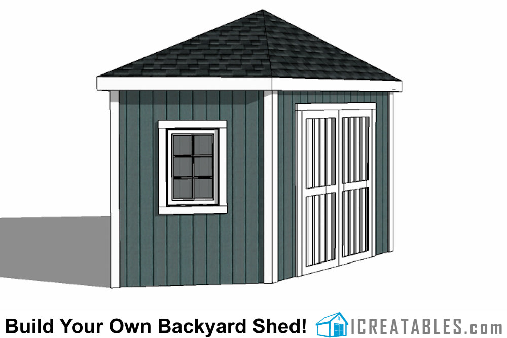 120-SF-C5 Sided Shed Plans Emailed
