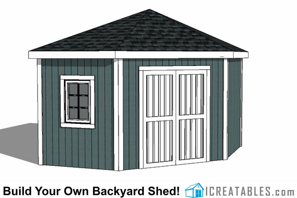120-SF-C5 Sided Shed Plans Emailed