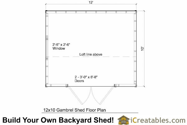 12x10-GB Gambrel Shed Plans Emailed