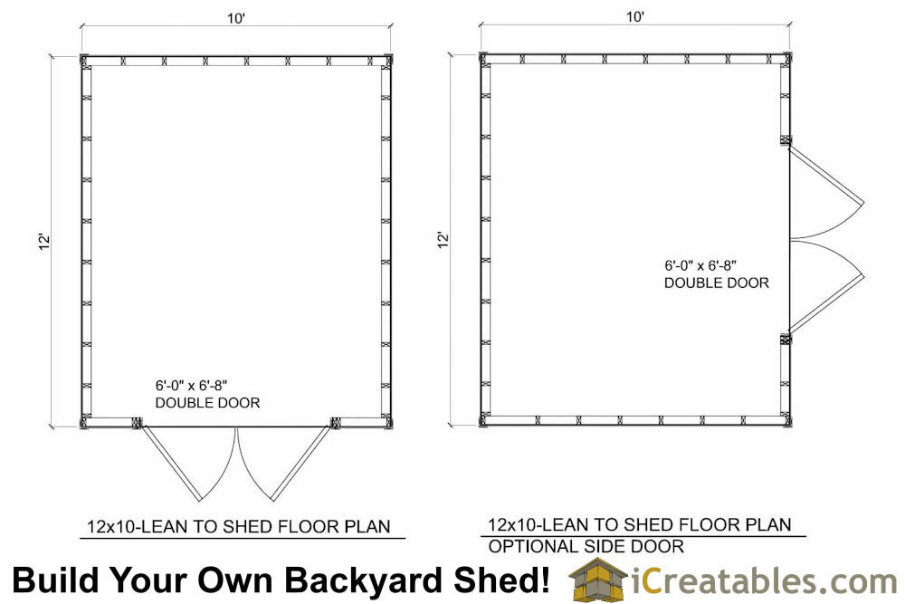 12x10-LT Lean To Shed Plans Emailed