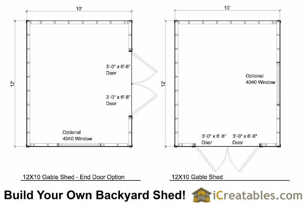 12x10-BT Backyard Tall Shed Plans Emailed
