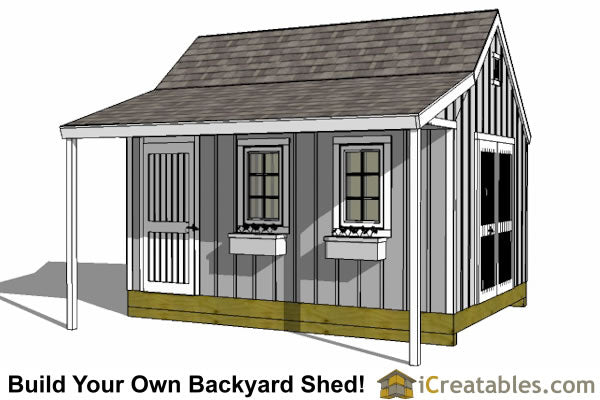 12x16-CCP Cape Cod Porch Shed Plans Emailed
