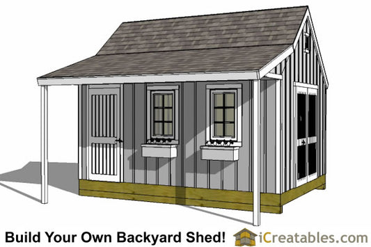 12x16-CCP Cape Cod Porch Shed Plans Emailed