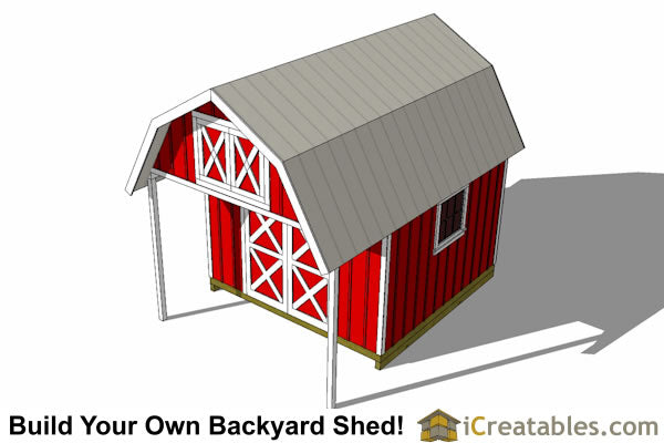 12x16-GBP Gambrel Porch Shed Plans Emailed