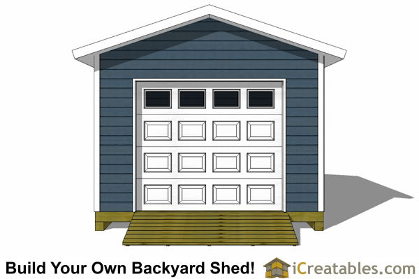 12x16-GD Garage Door Shed Plans Emailed