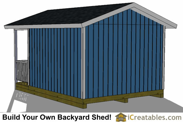 12x16-BP Backyard Porch Shed Plans Emailed