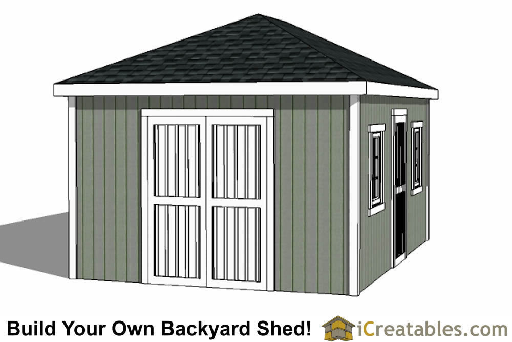 12x16-H Hip Roof Shed Plans Emailed