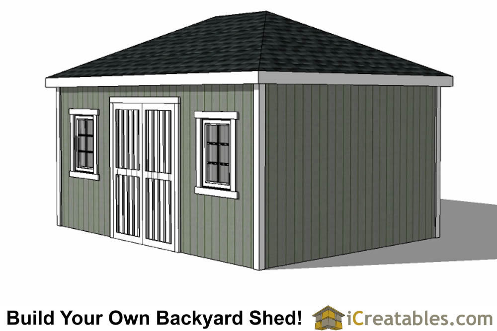 12x16-H Hip Roof Shed Plans Emailed