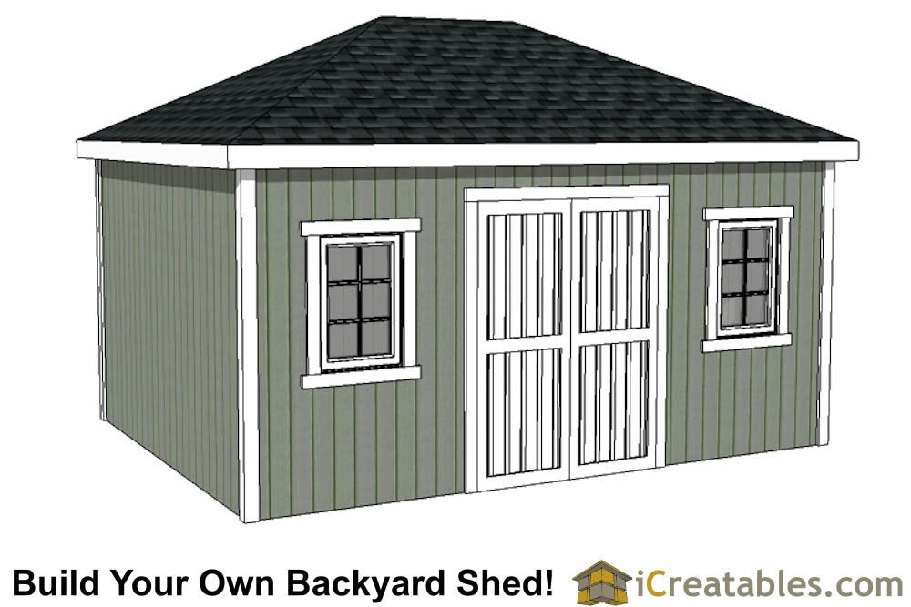 12x16-H Hip Roof Shed Plans Emailed
