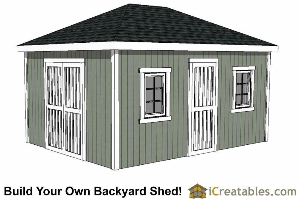 12x16-H Hip Roof Shed Plans Emailed