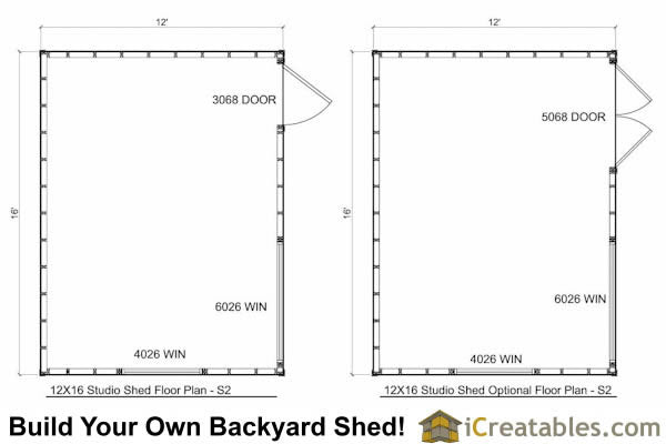 12x16-S2 Modern Shed Plans Emailed