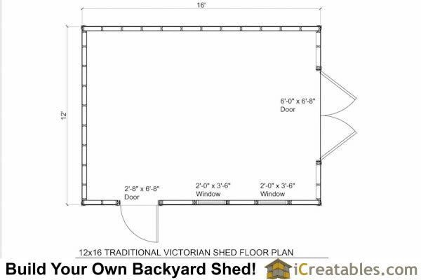 12x16-TV Victorian Shed Plans Emailed
