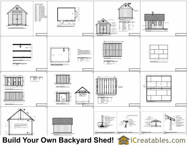 12x16-TV Victorian Shed Plans Emailed