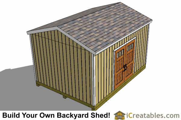 12x16-B Backyard Shed Plans Emailed