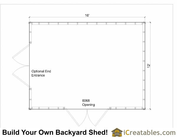12x16-B Backyard Shed Plans Emailed