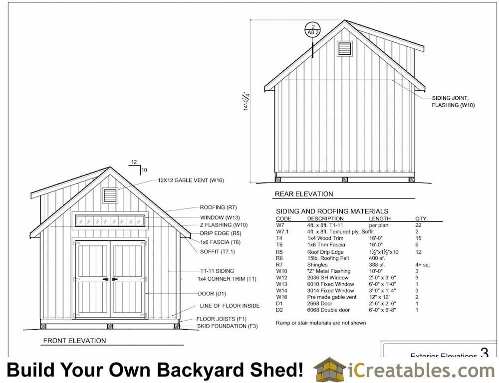 12x20-D Dormer Shed Plans Emailed