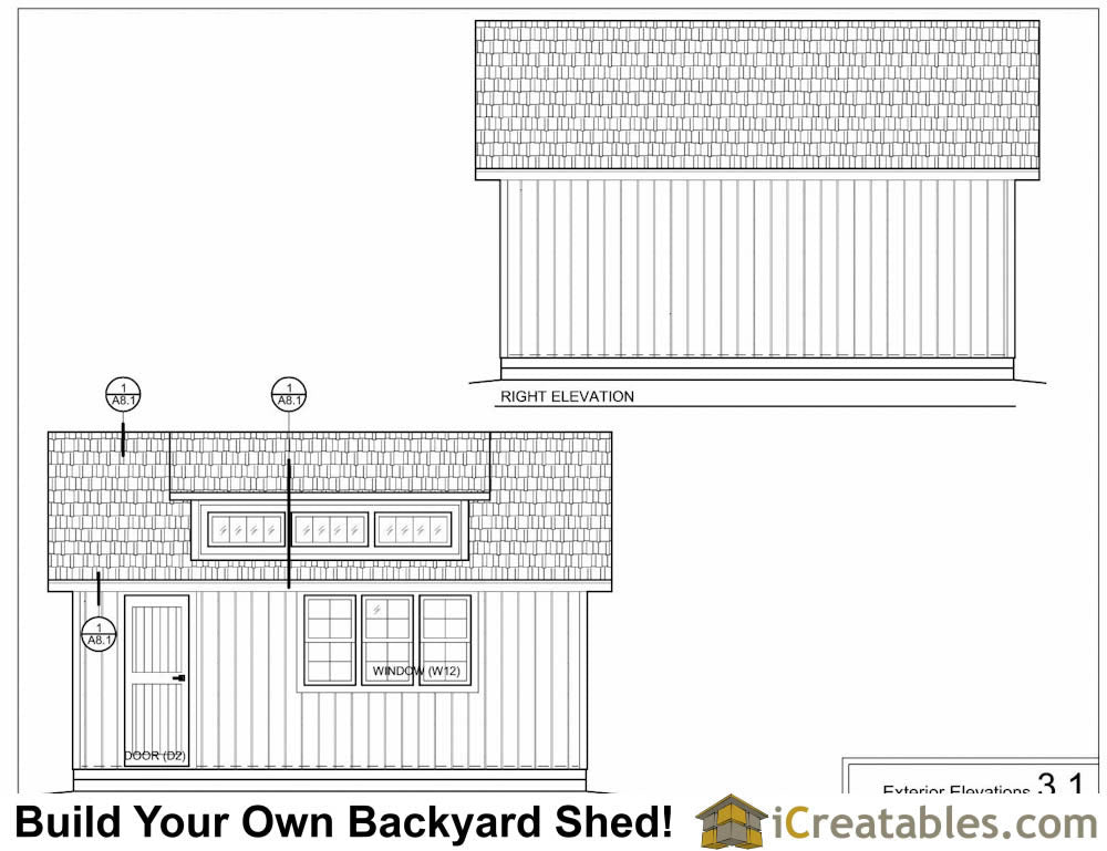 12x20-D Dormer Shed Plans Emailed