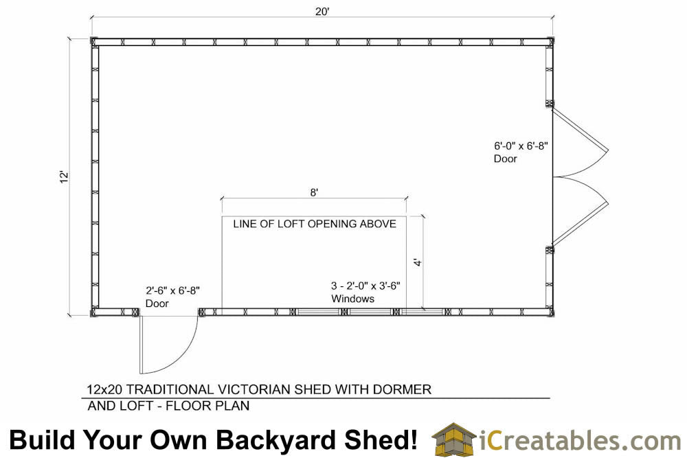 12x20-D Dormer Shed Plans Emailed