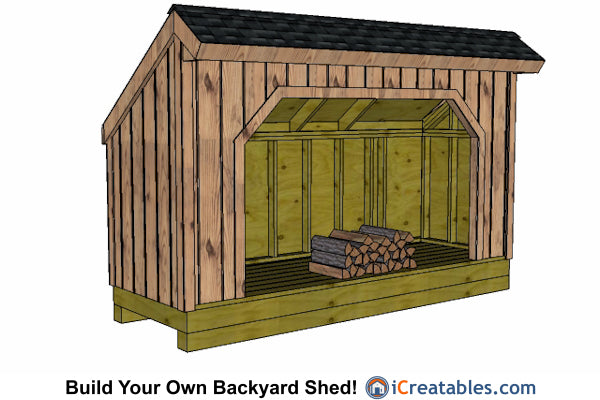 5x12-FW Firewood Shed Plans Emailed