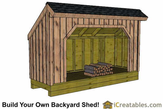 4x12-FW Firewood Shed Plans Emailed
