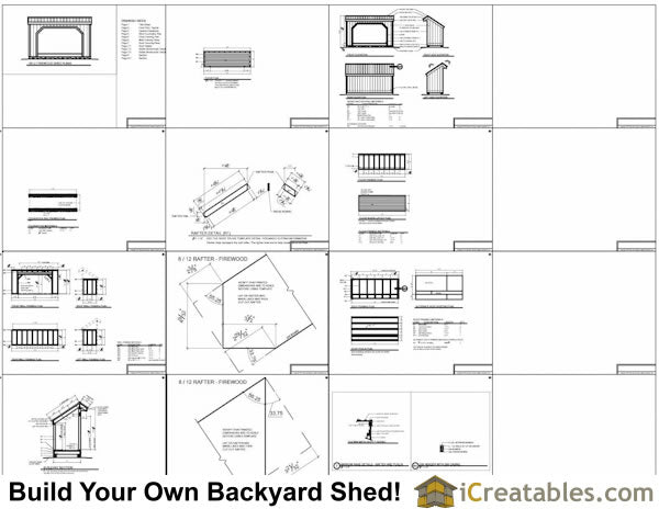 5x12-FW Firewood Shed Plans Emailed