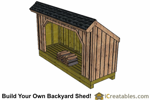 5x12-FW Firewood Shed Plans Emailed