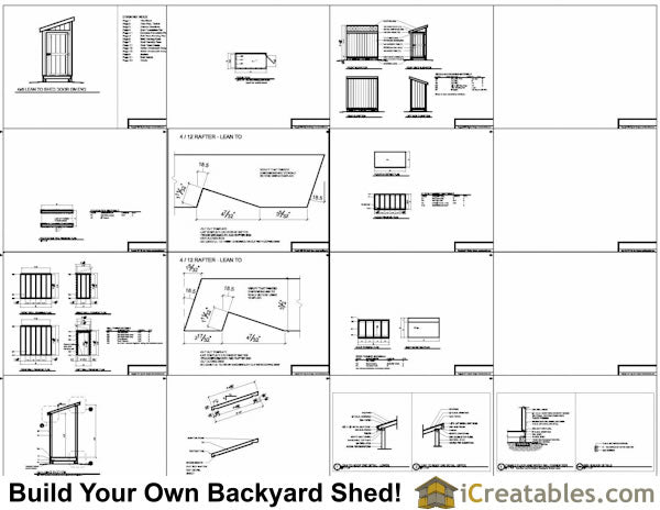 4x8-LTDE Lean To Door End Shed Plans Emailed